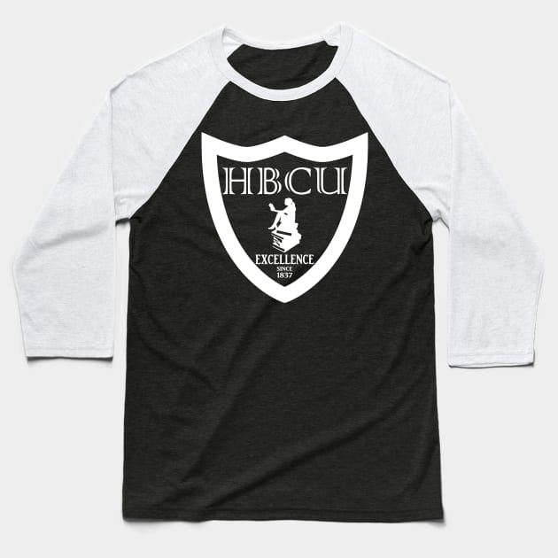 HBCU Excellence Since 1837 (Female Center White Print) Baseball T-Shirt by Journees